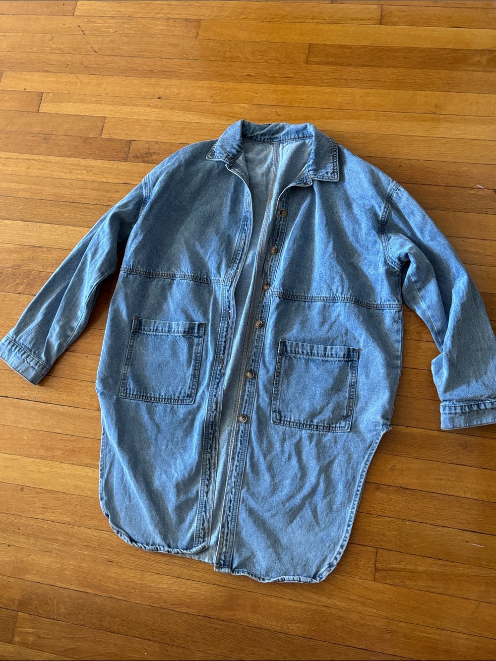 Light Blue Denim Button Jacket